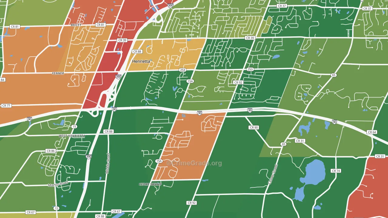 Henrietta, NY Map of Assault Rates