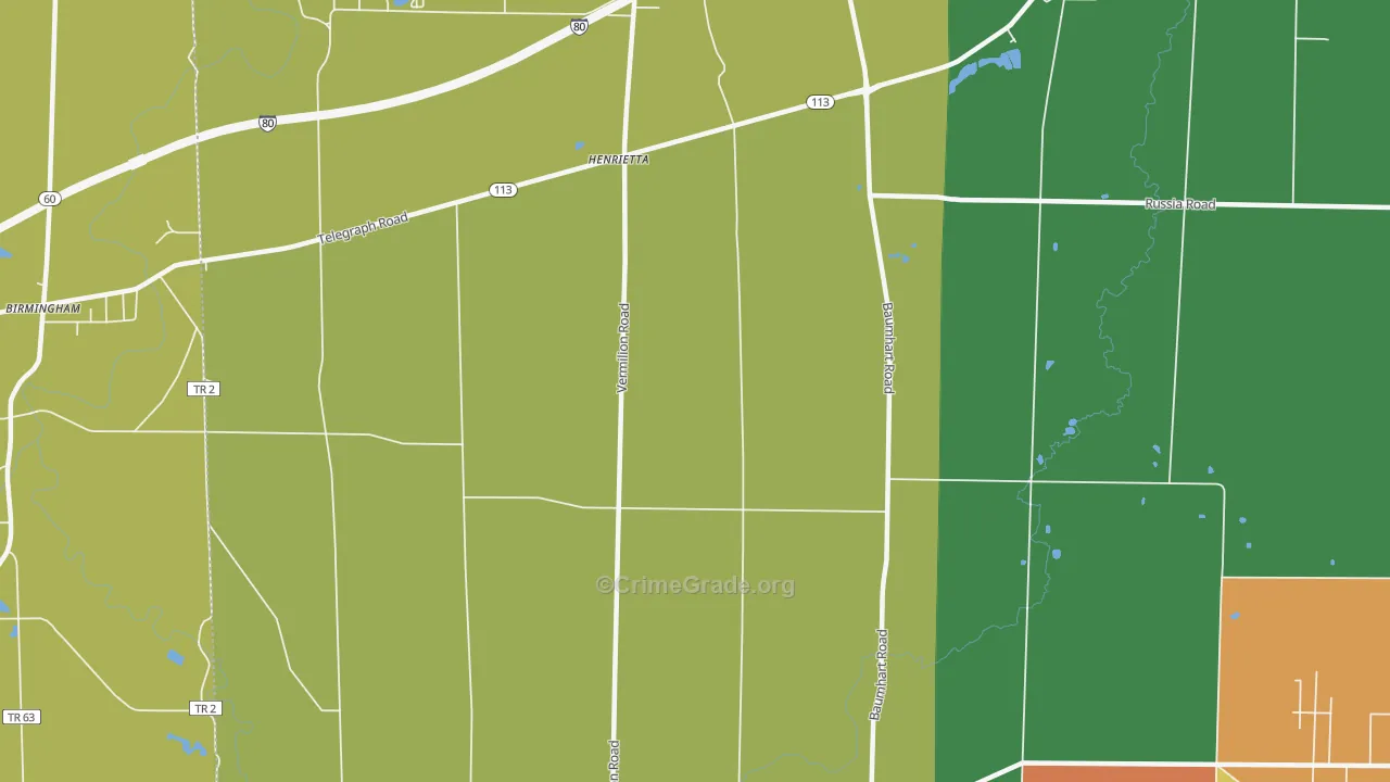 Henrietta, OH Map of Assault Rates