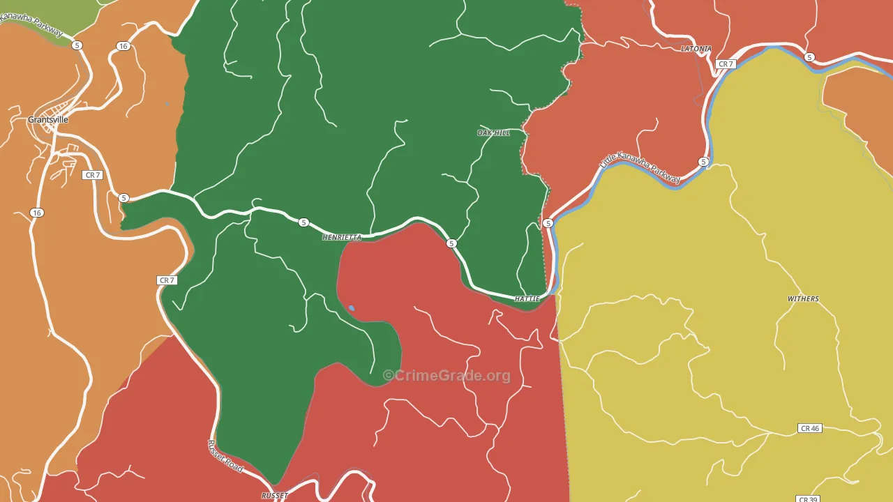 Henrietta, WV Map of Assault Rates