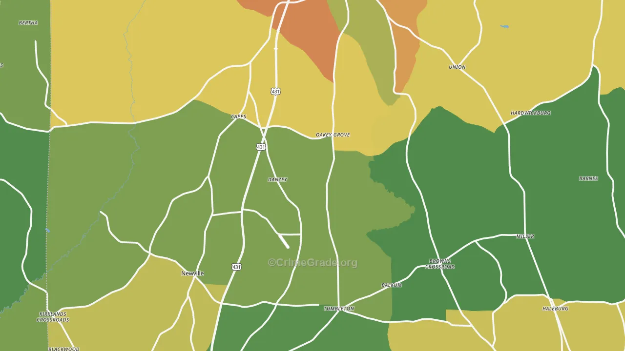 Henry County, AL Map of Assault Rates