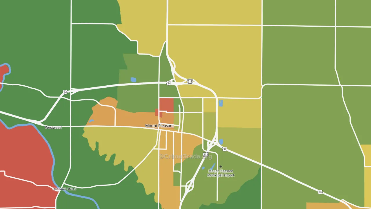 Henry County, IA Map of Assault Rates