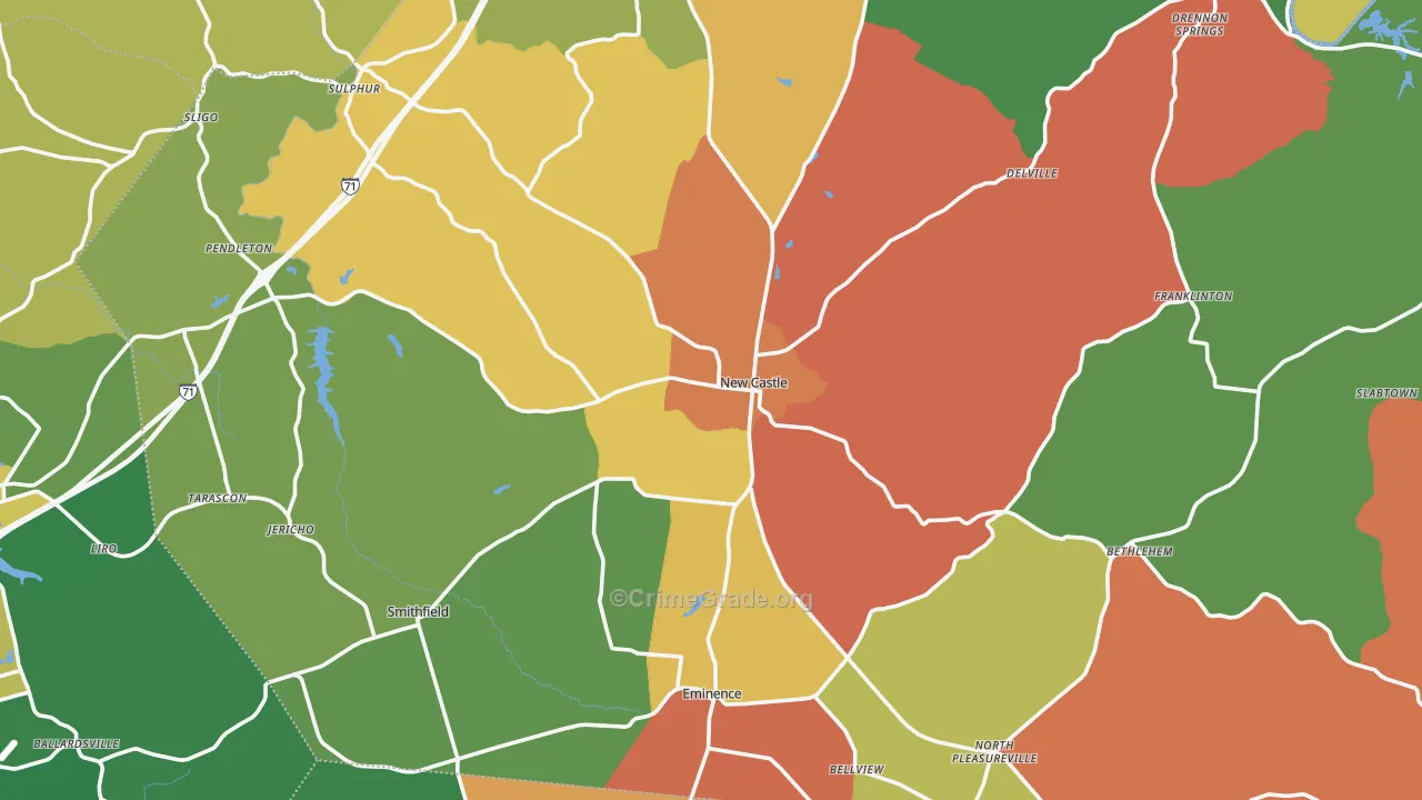 Henry County, KY Map of Assault Rates