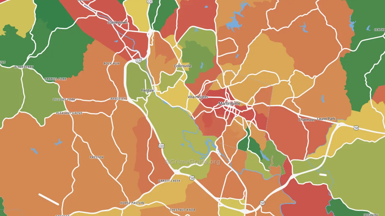 Henry County, VA Map of Assault Rates