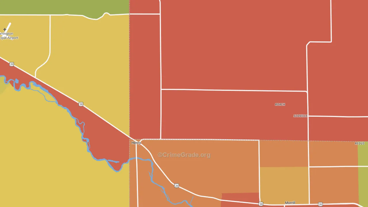 Henry, NE Map of Assault Rates