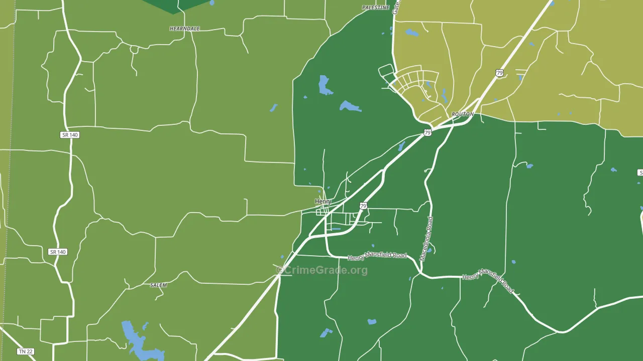 Henry, TN Map of Assault Rates