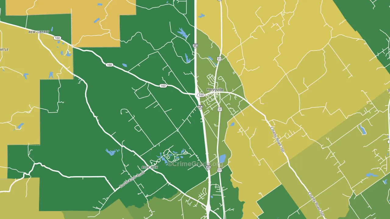 Henryville, IN Map of Assault Rates