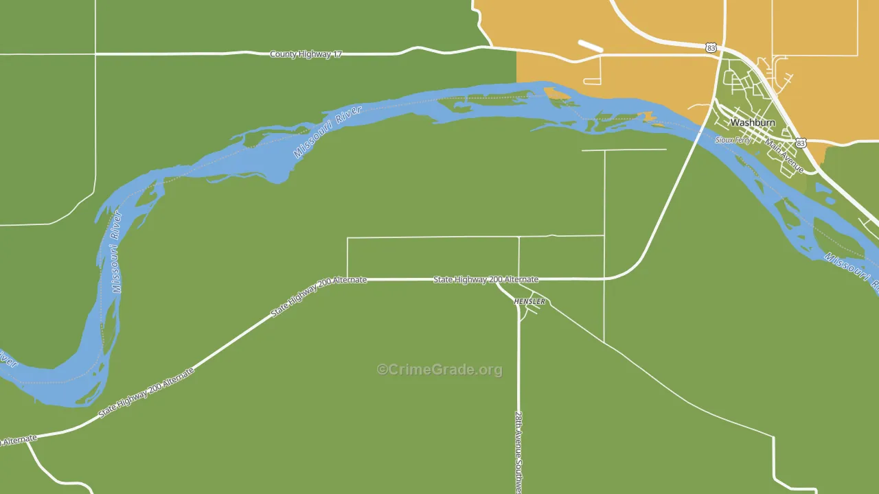 Hensler, ND Map of Assault Rates