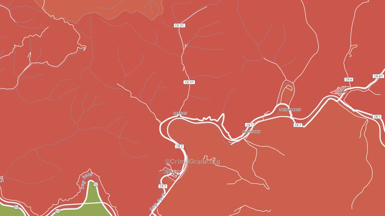 Hensley, WV Map of Assault Rates