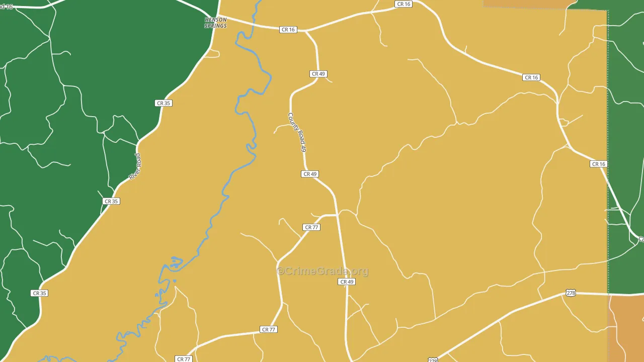 Henson Springs, AL Map of Assault Rates
