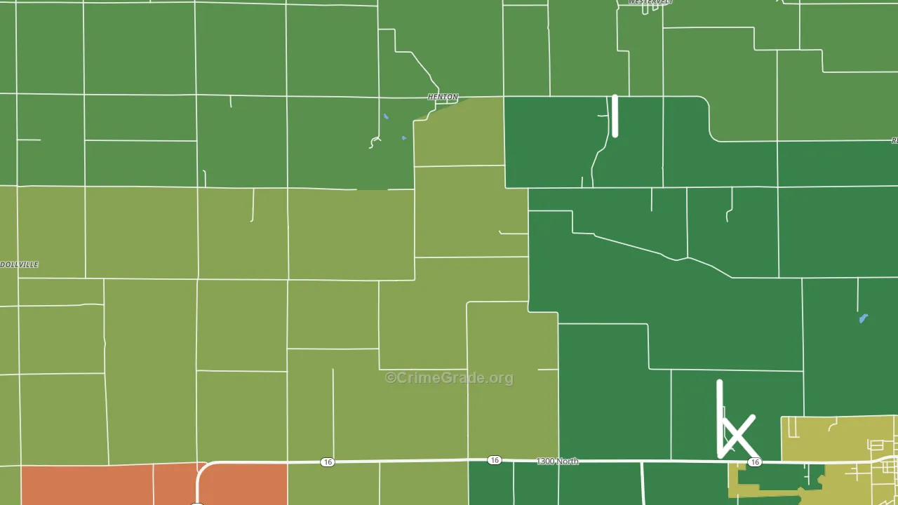 Henton, IL Map of Assault Rates