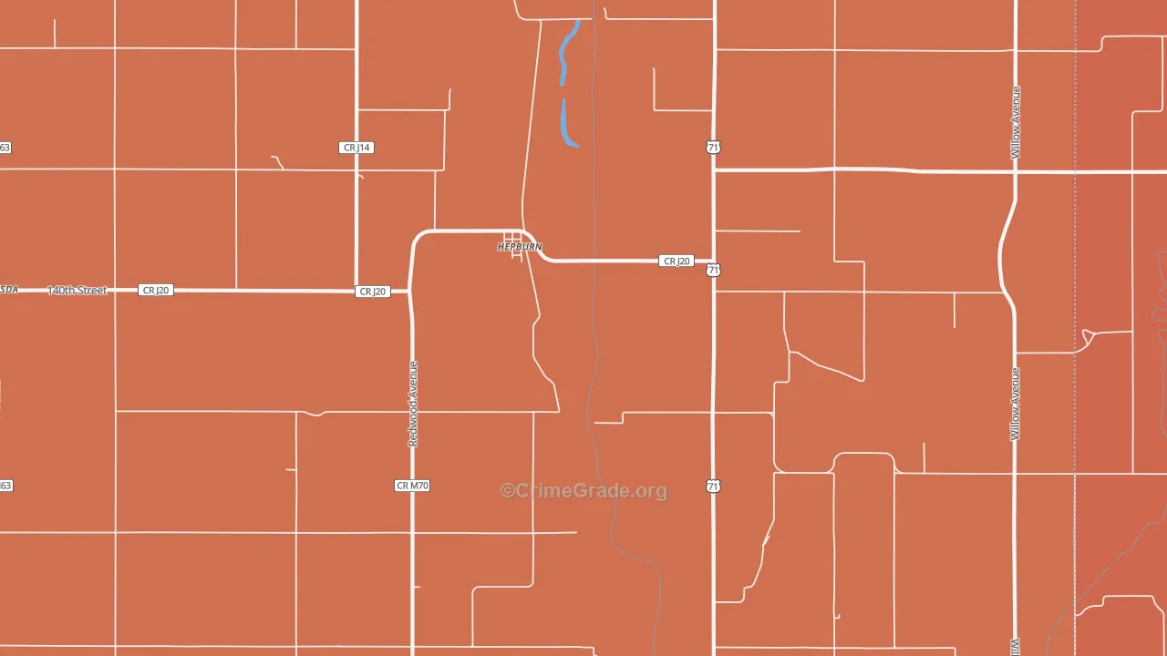 Hepburn, IA Map of Assault Rates