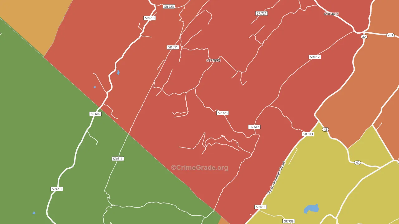 Hepners, VA Map of Assault Rates