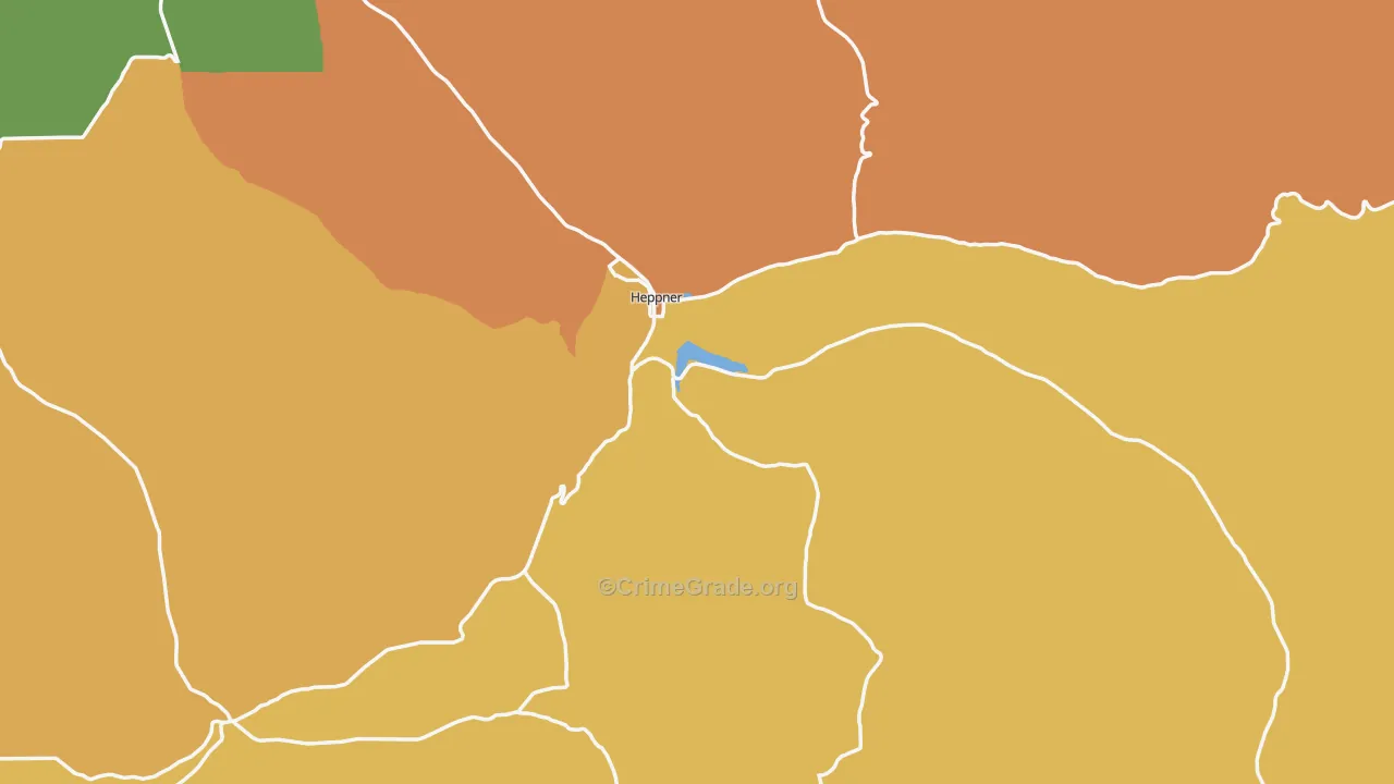 Heppner, OR Map of Assault Rates