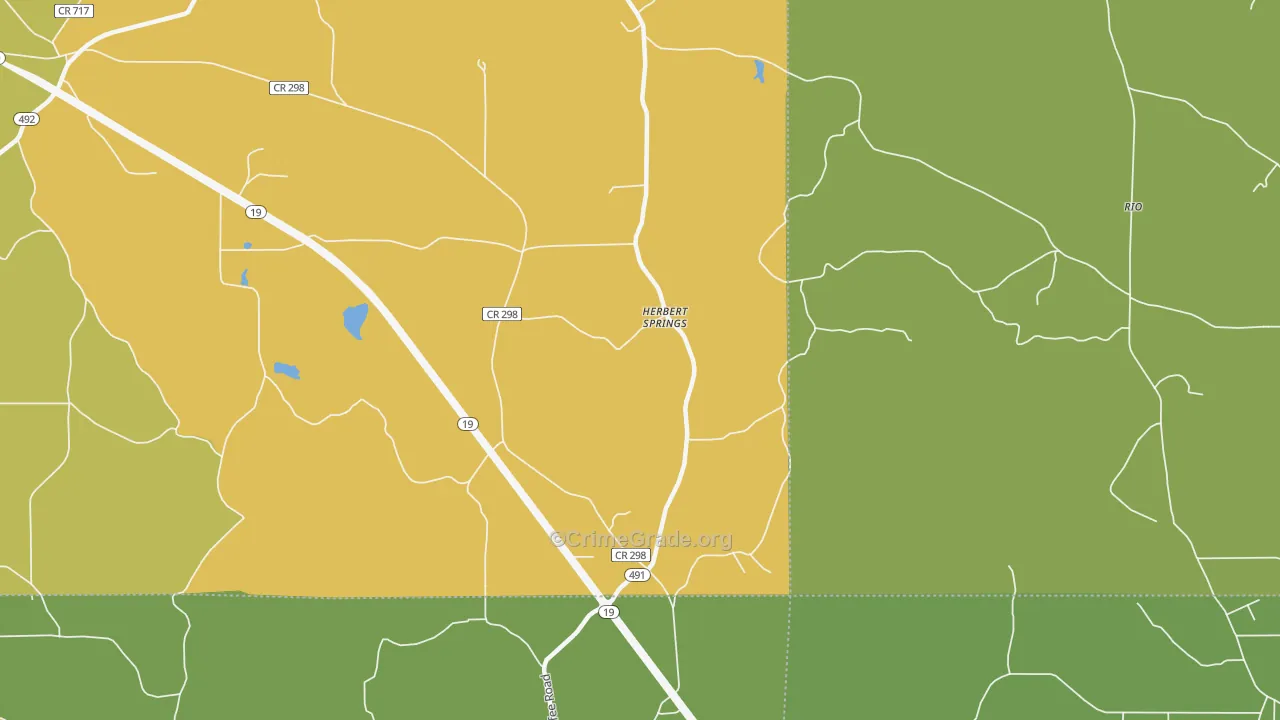 Herbert Springs, MS Map of Assault Rates