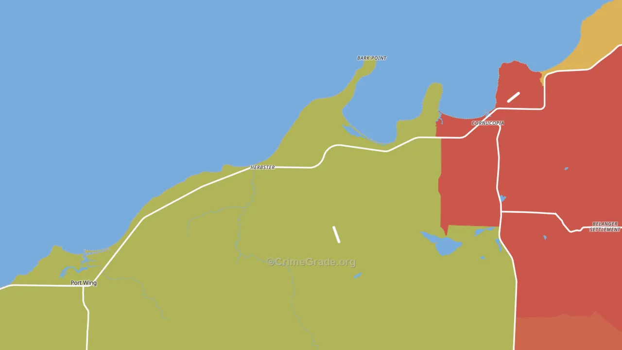 Herbster, WI Map of Assault Rates