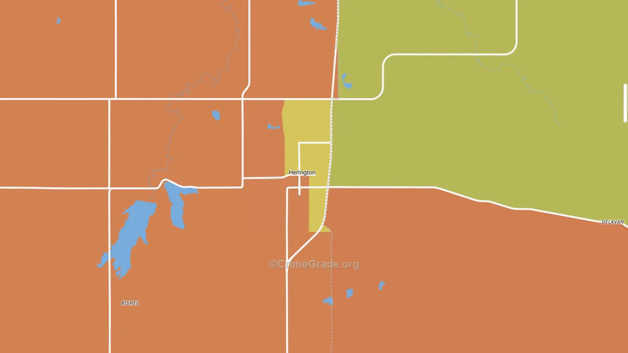 Herington, KS Map of Assault Rates
