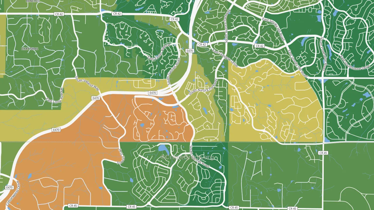 Heritage Eagle Bend, Aurora, CO Map of Assault Rates
