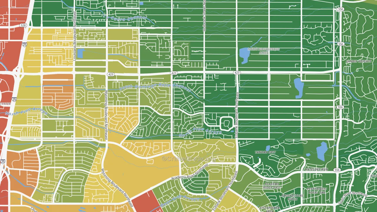 Heritage East, Albuquerque, NM Map of Assault Rates