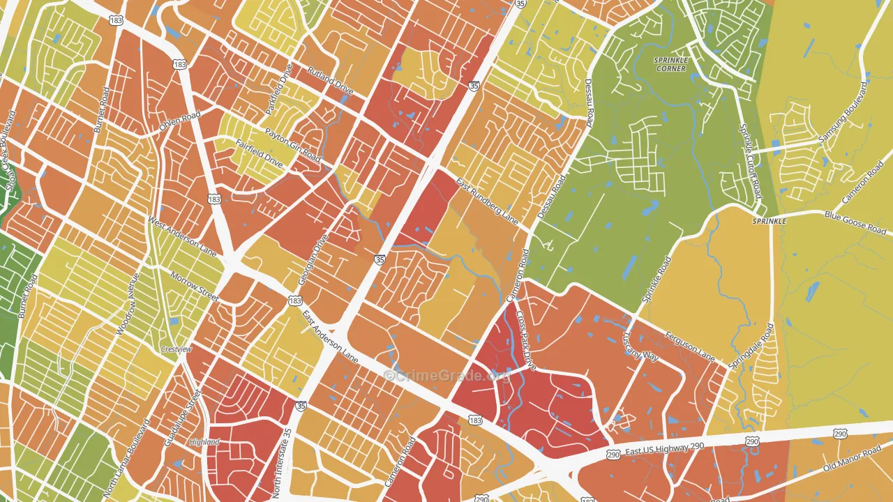 Heritage Hills, Austin, TX Map of Assault Rates