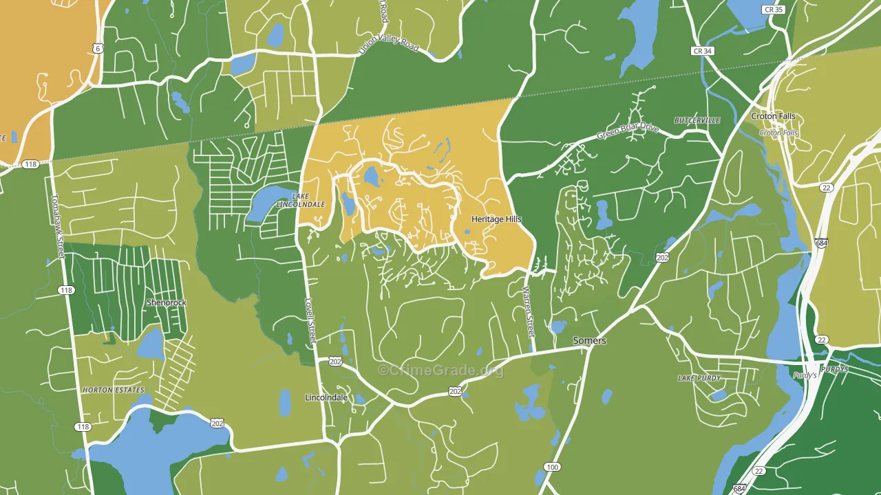 Heritage Hills, NY Map of Assault Rates