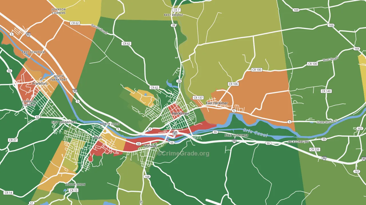 Herkimer, NY Map of Assault Rates