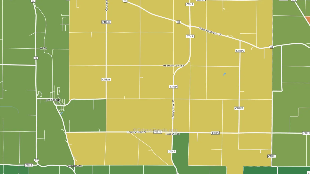 Herman Center, WI Map of Assault Rates