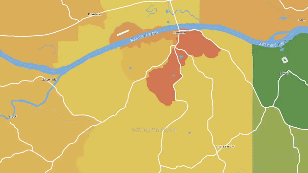 Hermann, MO Map of Assault Rates
