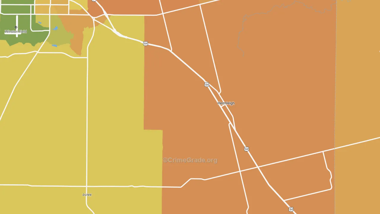 Hermleigh, TX Map of Assault Rates