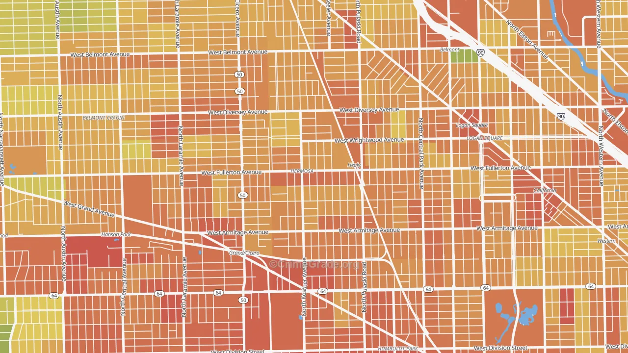 Hermosa, Chicago, IL Map of Assault Rates