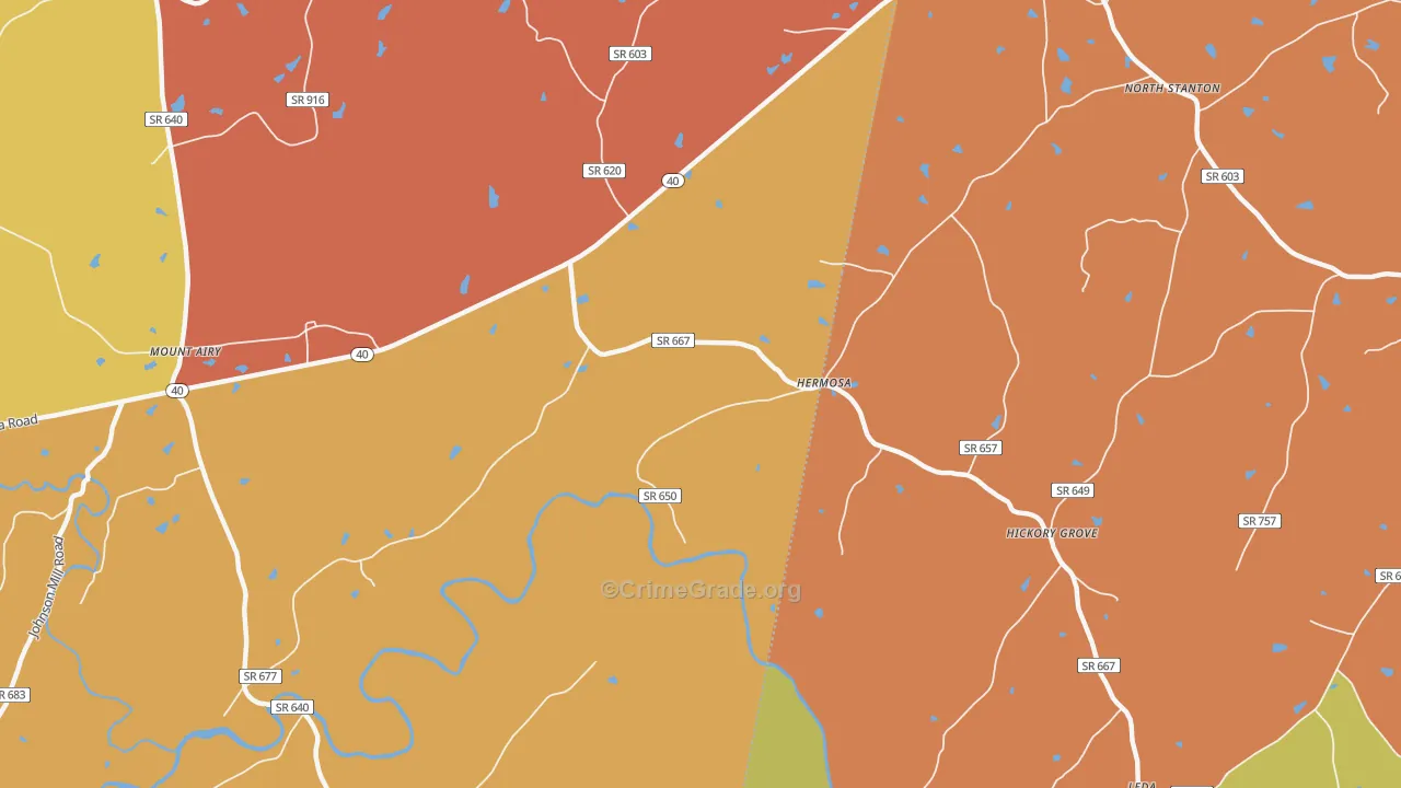 Hermosa, VA Map of Assault Rates