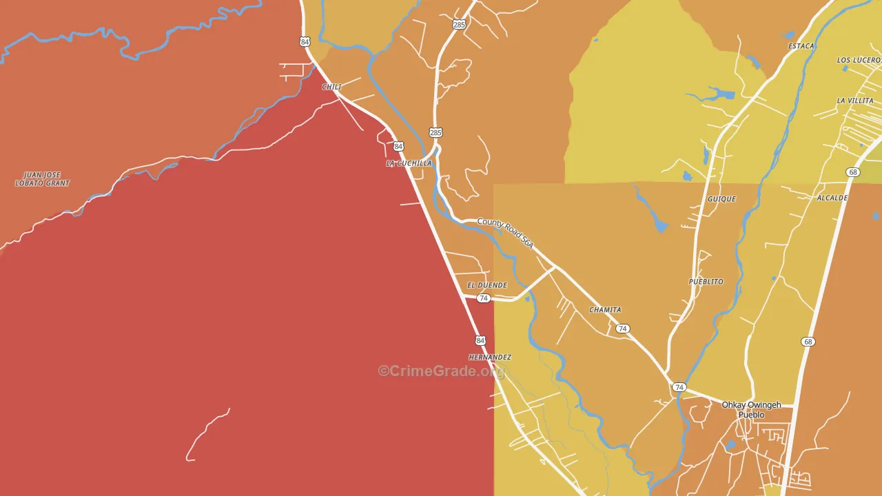 Hernandez, NM Map of Assault Rates
