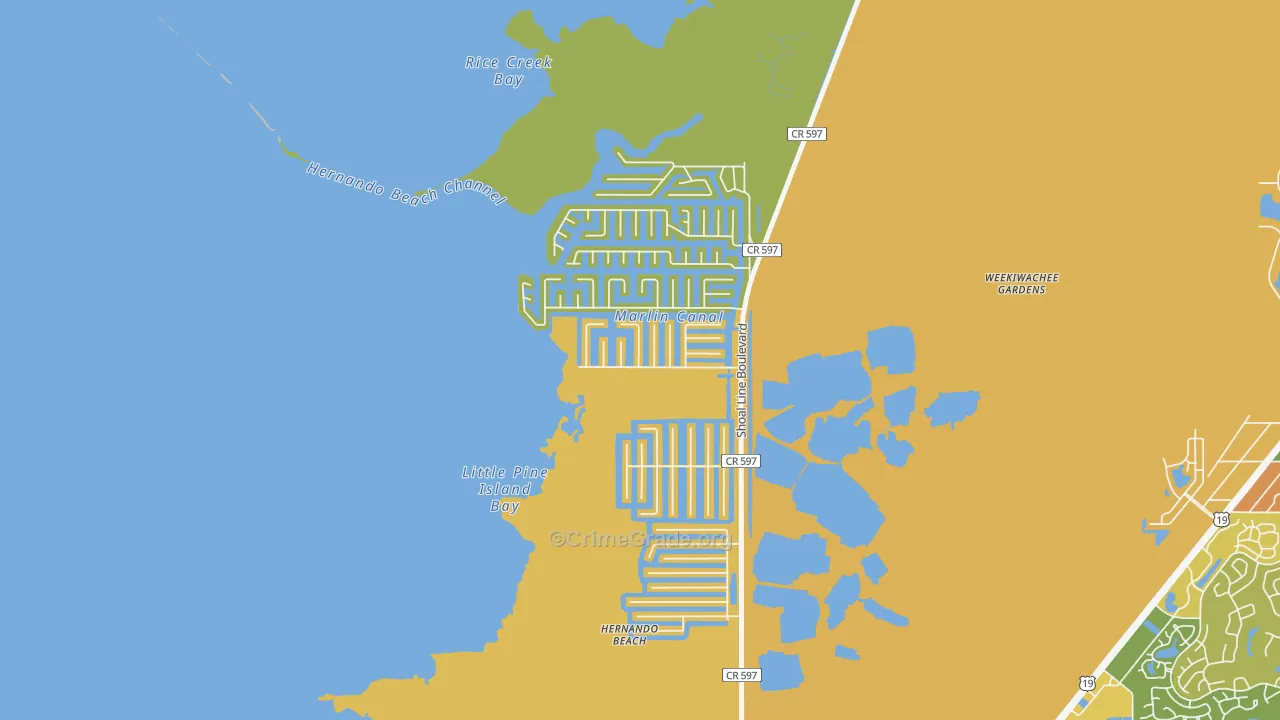Hernando Beach, FL Map of Assault Rates