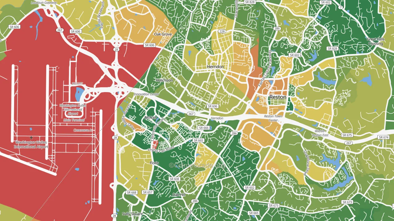 Herndon, VA Map of Assault Rates