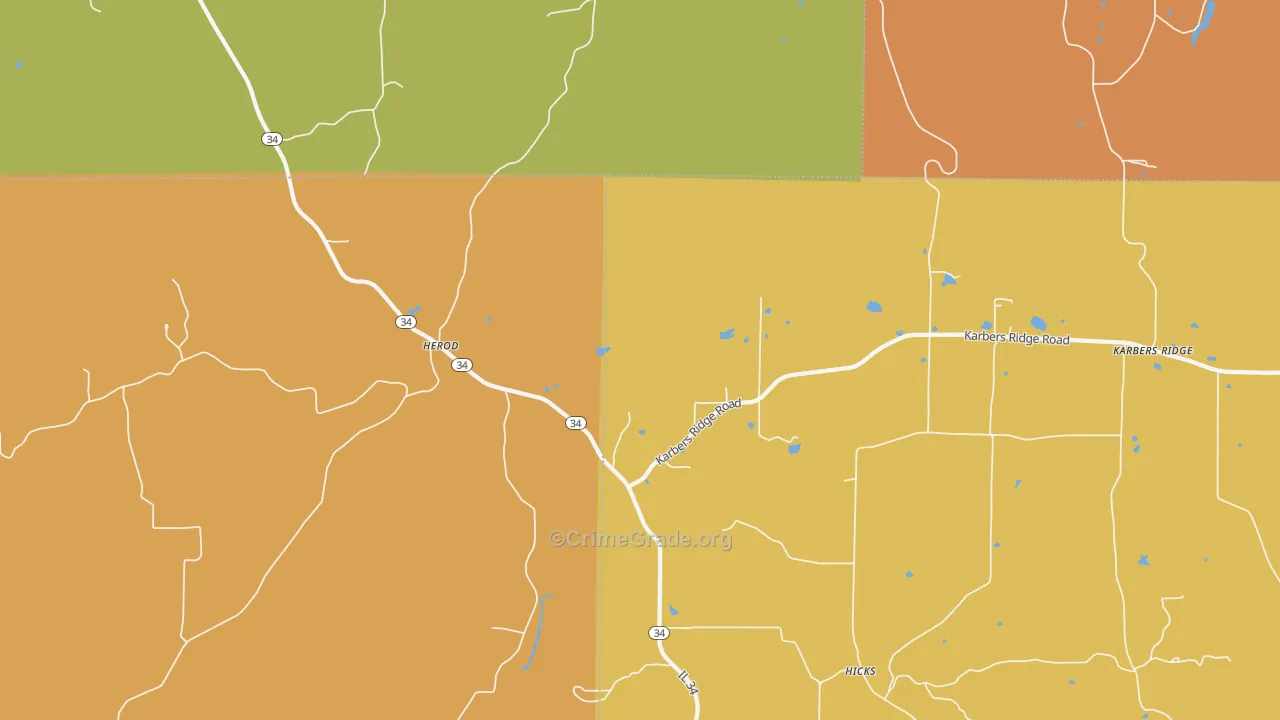 Herod, IL Map of Assault Rates