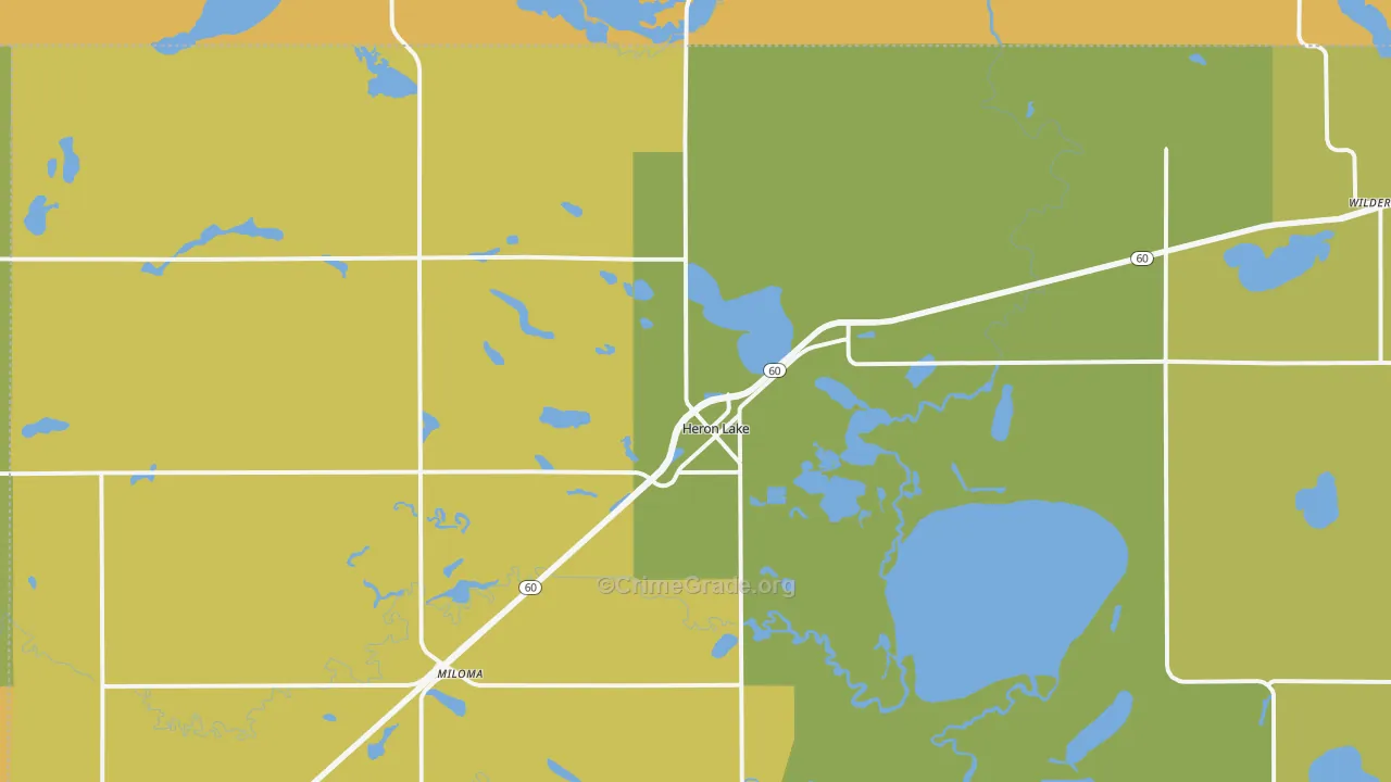 Heron Lake, MN Map of Assault Rates