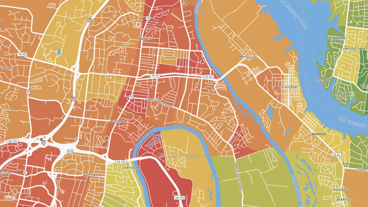 Heron Walk, Madison, TN Map of Assault Rates