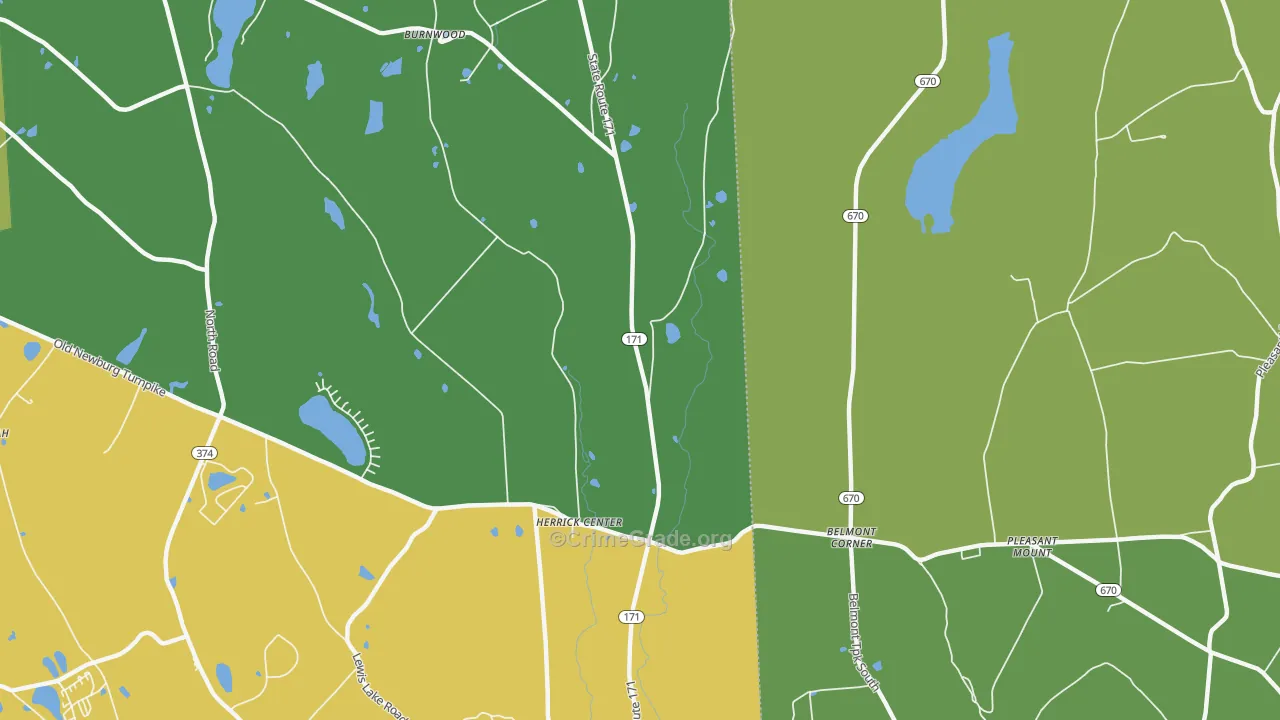 Herrick Center, PA Map of Assault Rates