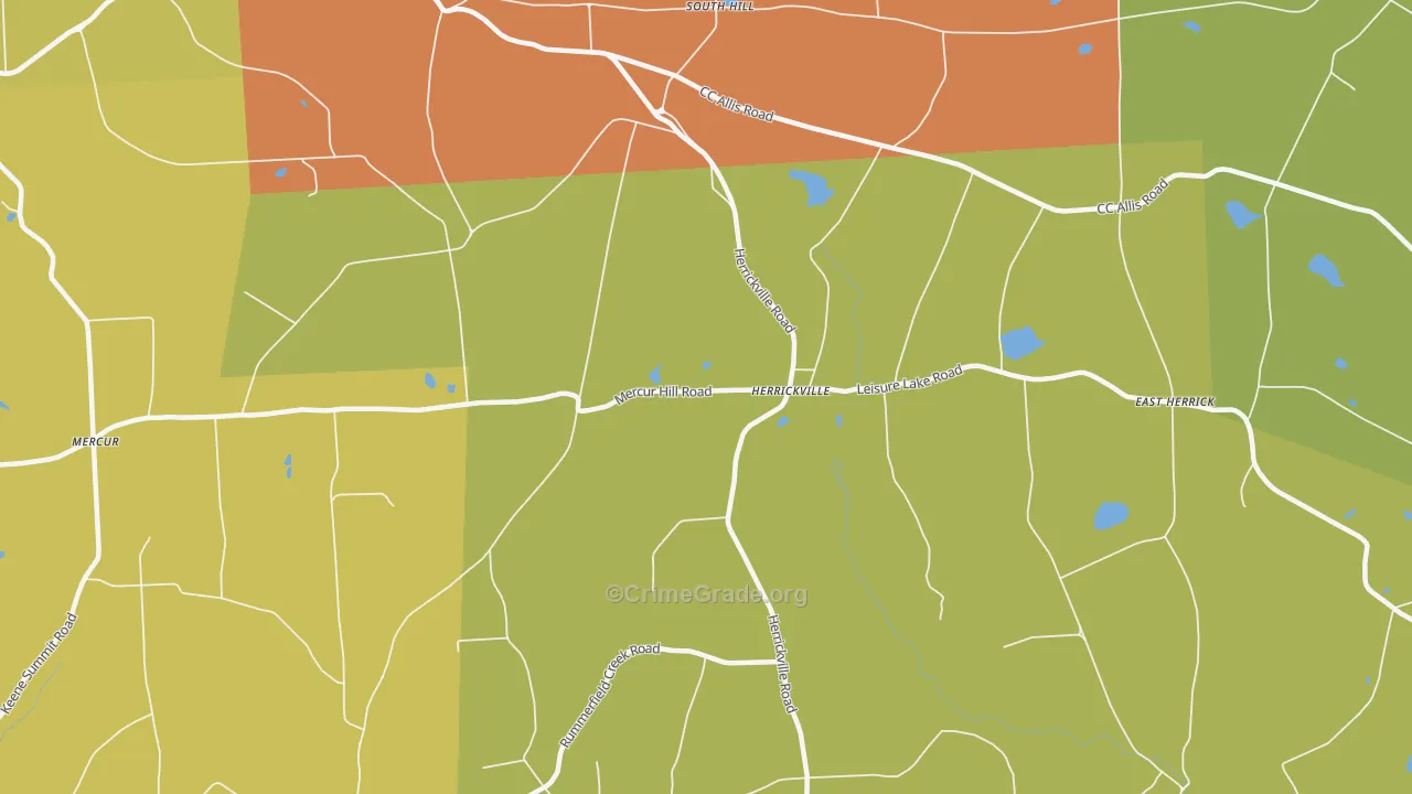 Herrickville, PA Map of Assault Rates