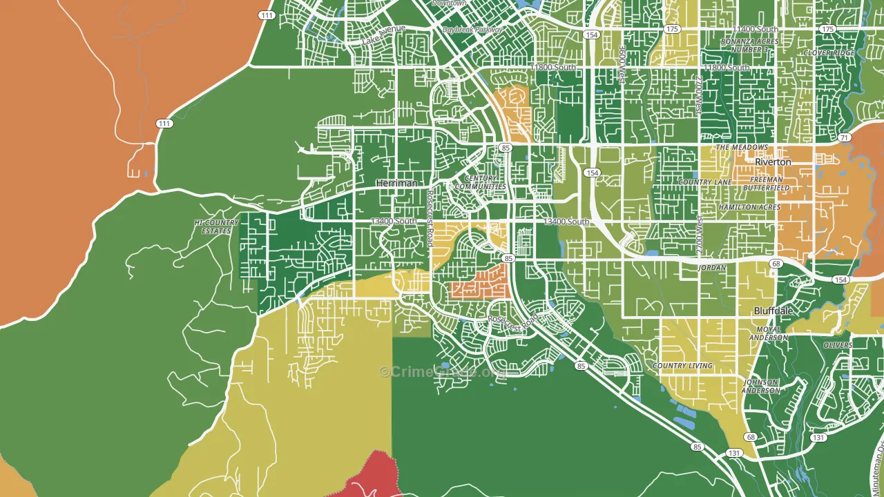 Herriman, UT Map of Assault Rates