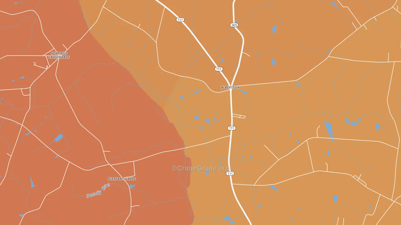 Herrings Crossroads, NC Map of Assault Rates