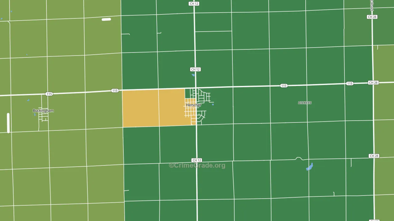 Herscher, IL Map of Assault Rates