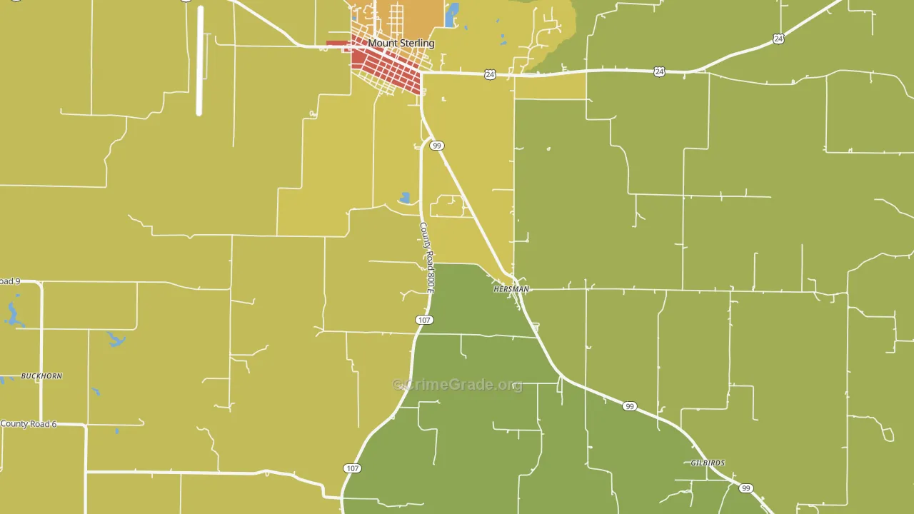 Hersman, IL Map of Assault Rates