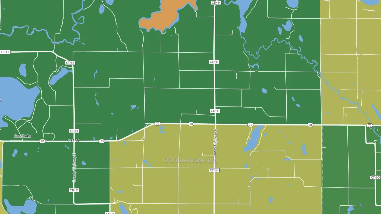 Hertel, WI Map of Assault Rates