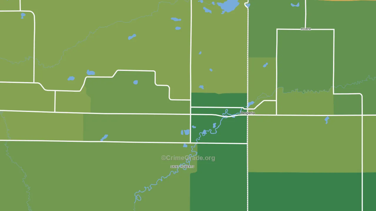Hesperia, MI Map of Assault Rates