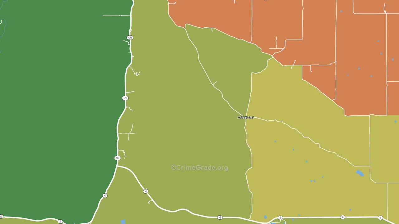 Hessdale, KS Map of Assault Rates
