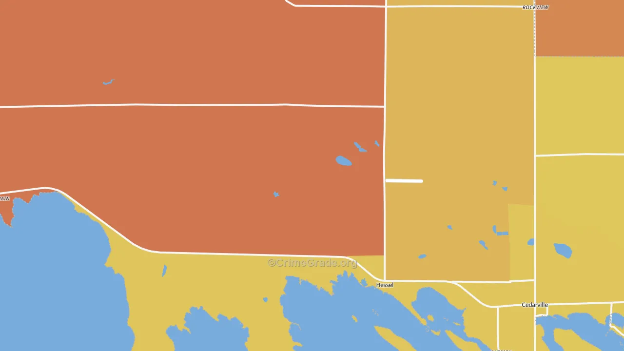 Hessel, MI Map of Assault Rates