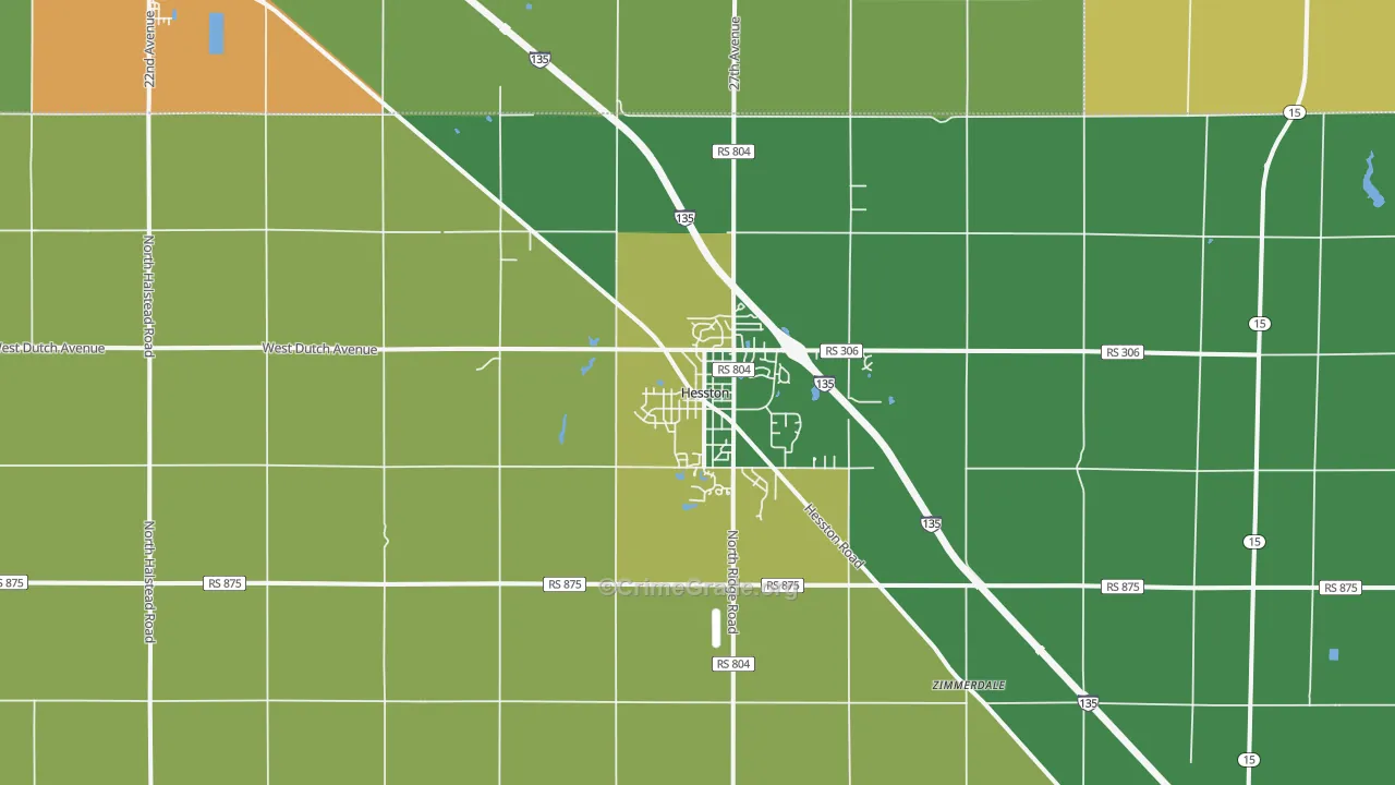 Hesston, KS Map of Assault Rates