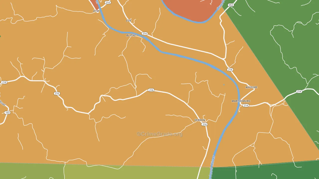 Hestand, KY Map of Assault Rates