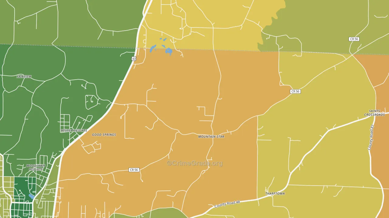 Hester Heights, AL Map of Assault Rates