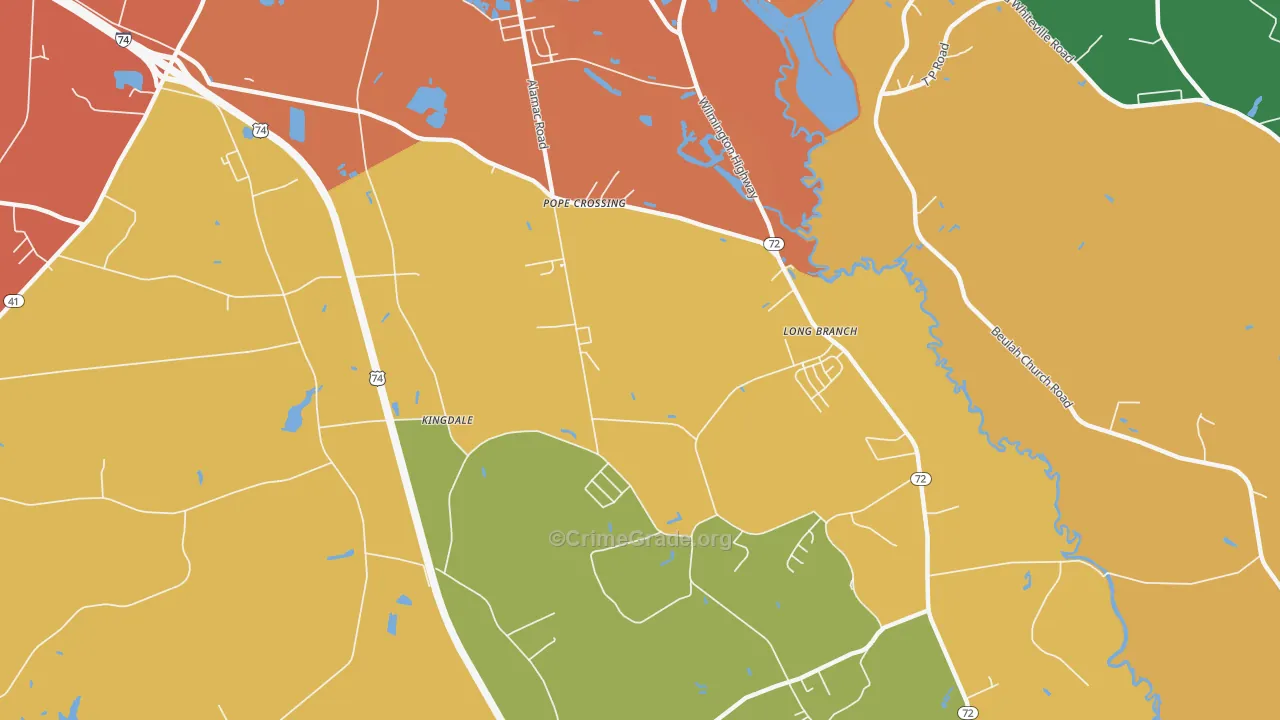 Hestertown, NC Map of Assault Rates